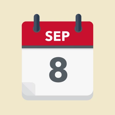 Calendar icon showing 8th September
